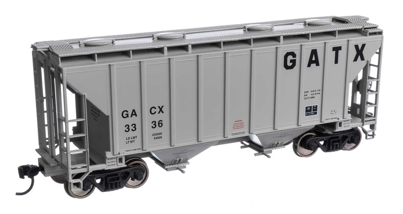 Walthers 910-7989 HO GATX 37' 2980 cu ft 2-Bay Covered Hopper RTR GACX #3336