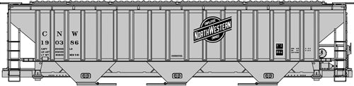 Accurail 80642 HO Chicago&North Western Pullman-Standard 4750 3-Bay Covered Kit