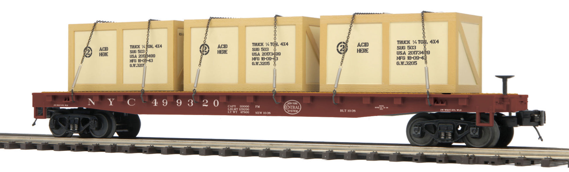 MTH 20-98996 O New York Central Flat w/3 Crates