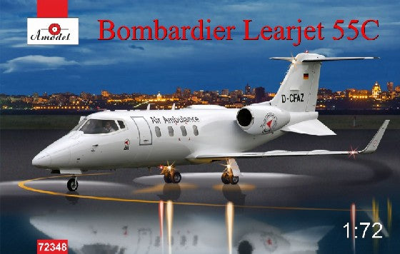 A Model from Russia 72348 1:72 Bombardier Learjet 55C Military Business Jet Kit