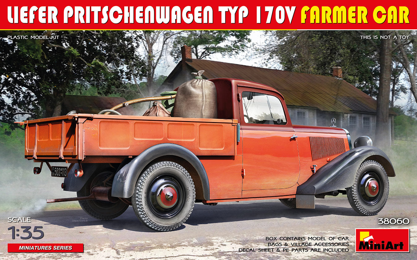 MiniArt 38060 1:35 Liefer Pritschenwagen Typ 170V Famer Car Plastic Model Kit