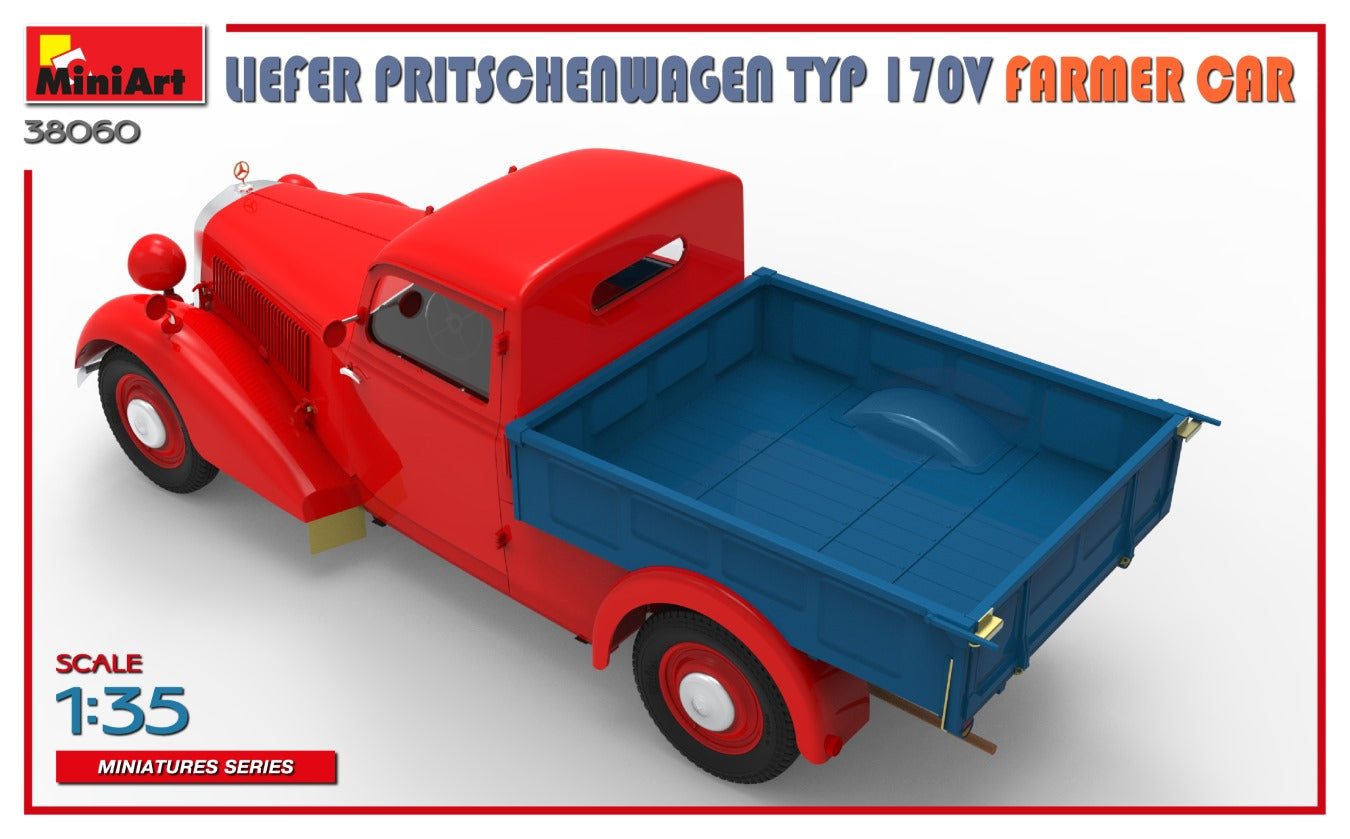 MiniArt 38060 1:35 Liefer Pritschenwagen Typ 170V Famer Car Plastic Model Kit