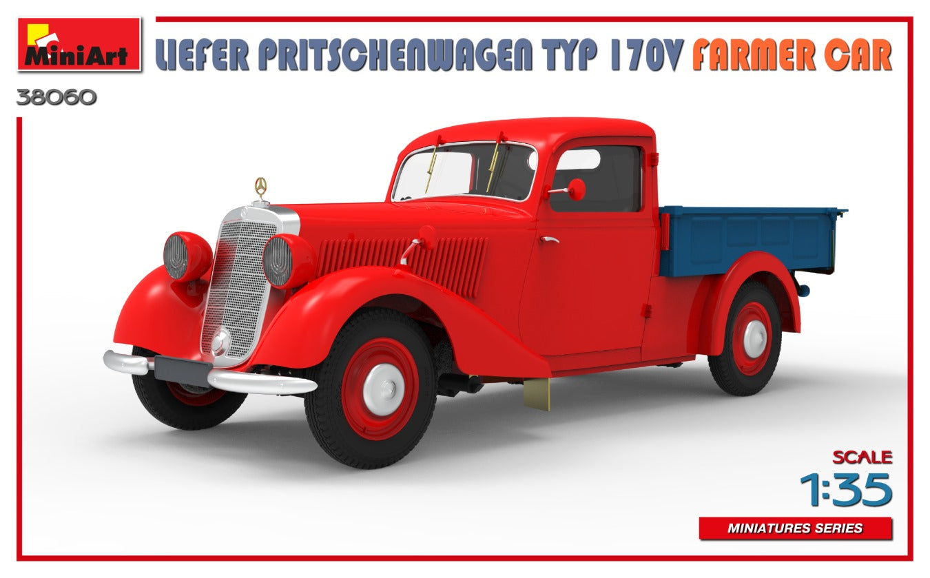 MiniArt 38060 1:35 Liefer Pritschenwagen Typ 170V Famer Car Plastic Model Kit