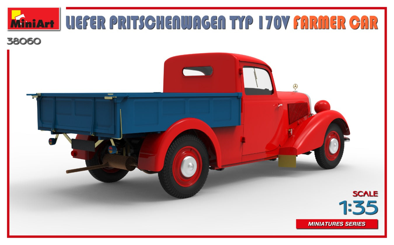 MiniArt 38060 1:35 Liefer Pritschenwagen Typ 170V Famer Car Plastic Model Kit