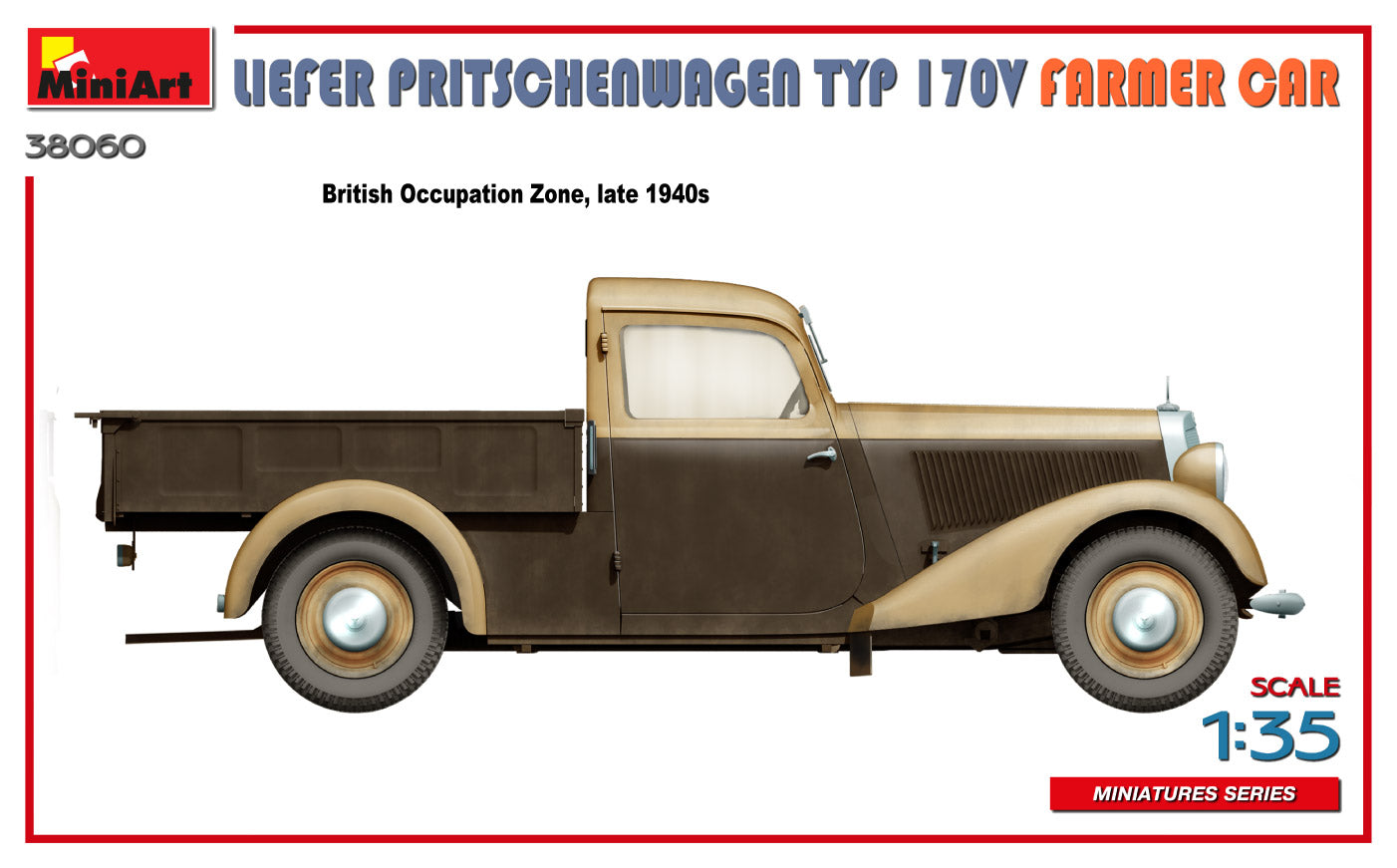 MiniArt 38060 1:35 Liefer Pritschenwagen Typ 170V Famer Car Plastic Model Kit