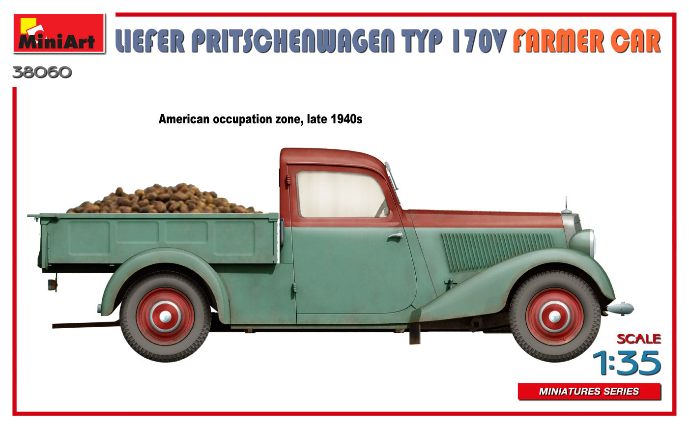 MiniArt 38060 1:35 Liefer Pritschenwagen Typ 170V Famer Car Plastic Model Kit
