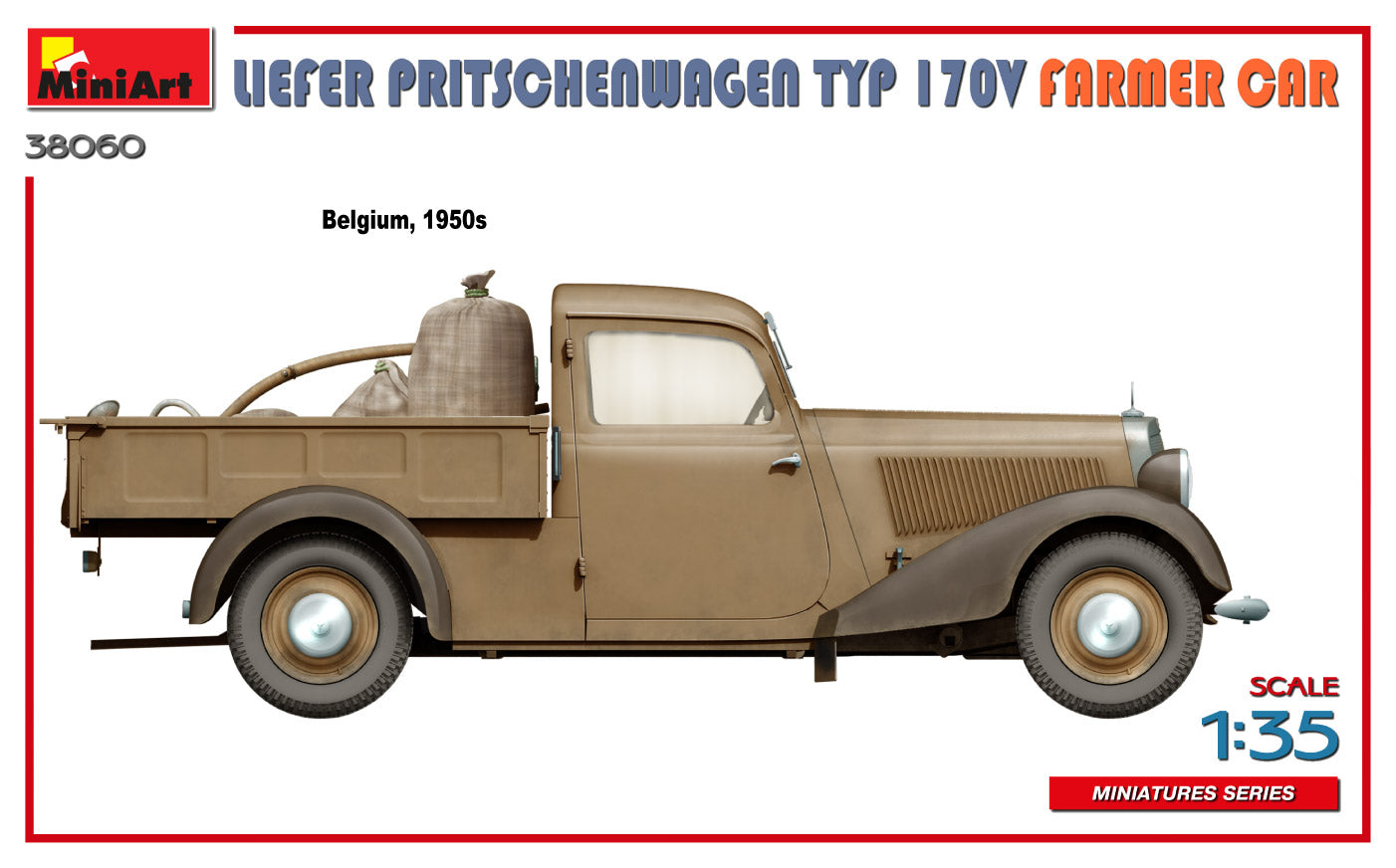 MiniArt 38060 1:35 Liefer Pritschenwagen Typ 170V Famer Car Plastic Model Kit