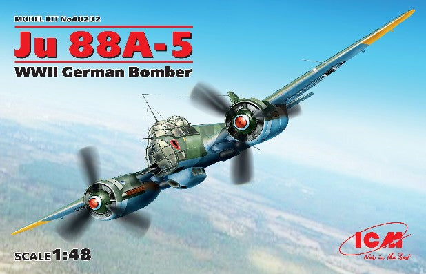 ICM 48232 1:48 WWII Ju88A5 German Bomber Military Aircraft Plane Model Kit