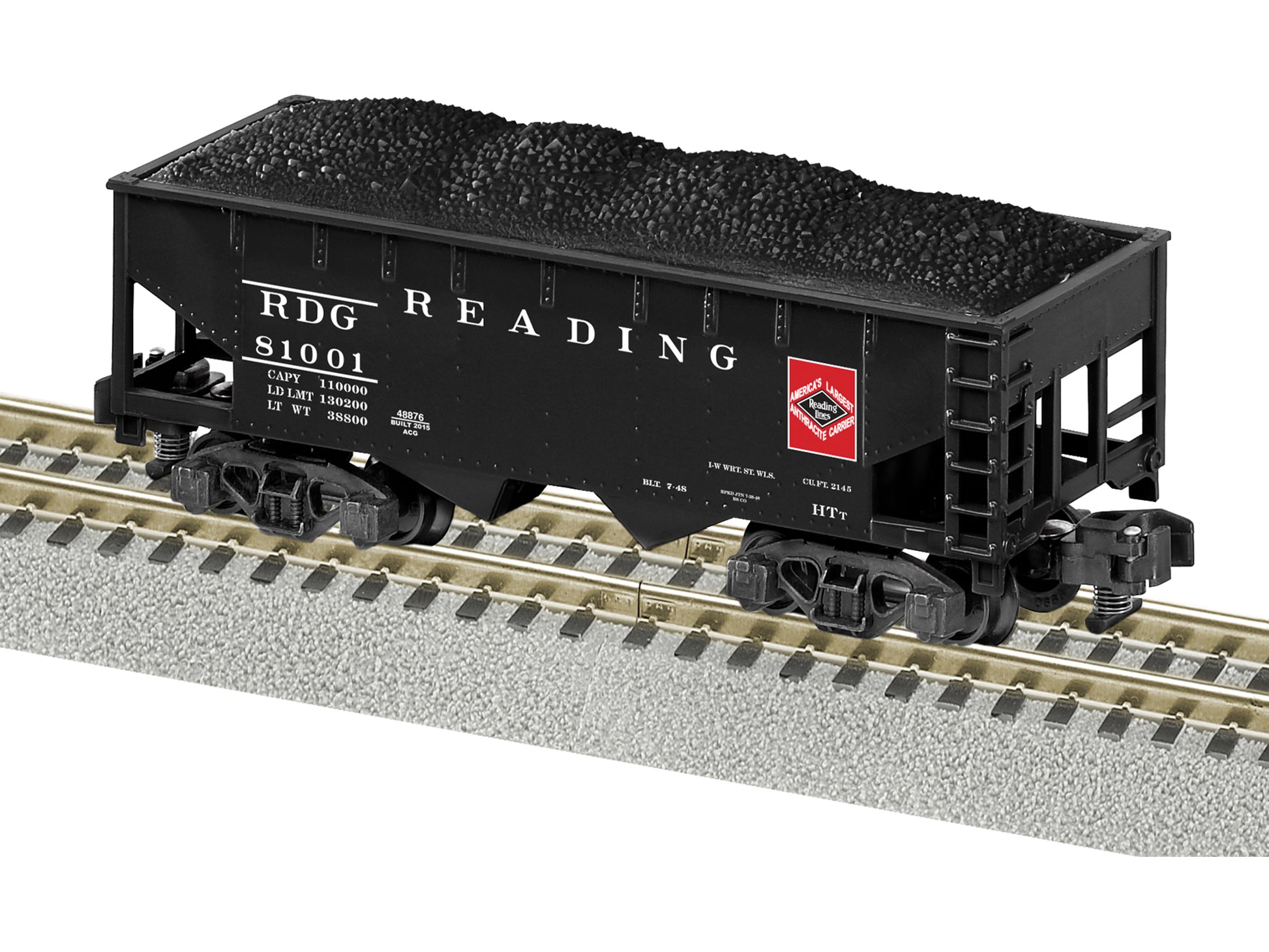 American Flyer -48876 S Reading 2-Bay Offset-Side RTR Hopper with Load #81001 LN/Box