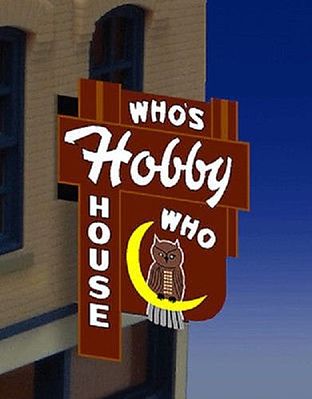 Miller Engineering 441452 HO/N Who's Hobby House Wall-Mount Animated Billboard