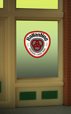 Miller Engineering 8865 HO/O Ballantine Beer Flashing Neon Window Sign
