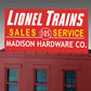 Miller Engineering 88-1011 HO/O Madison Hardware Animated Neon Billboar