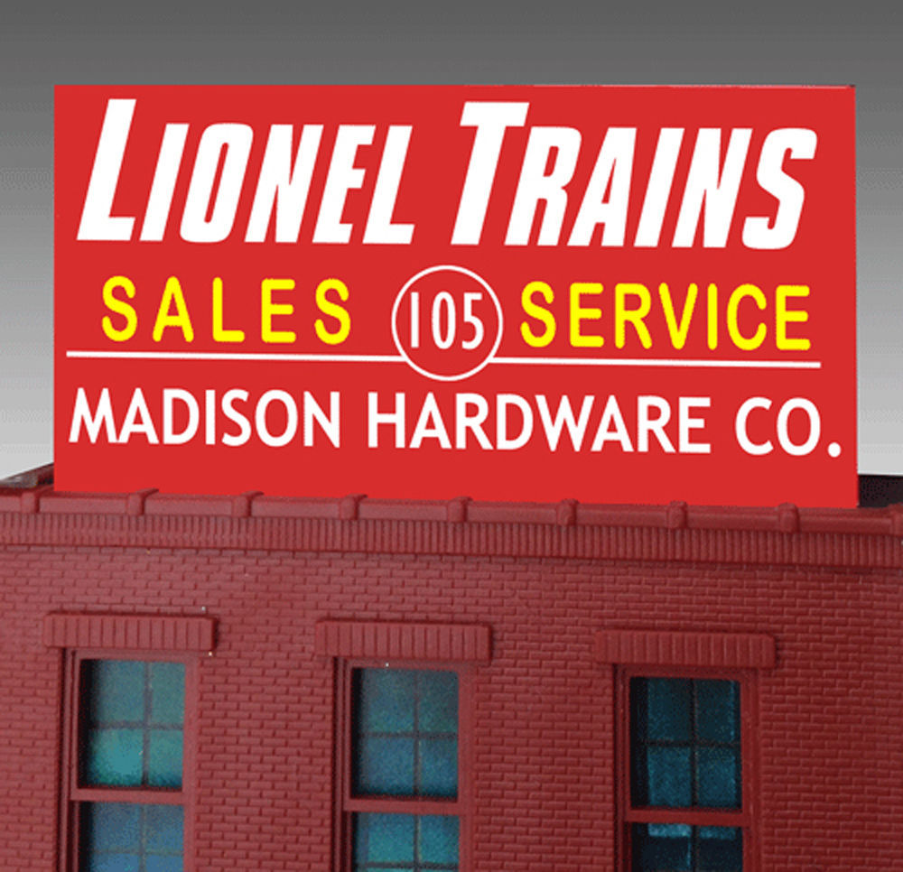 Miller Engineering 88-1011 HO/O Madison Hardware Animated Neon Billboar