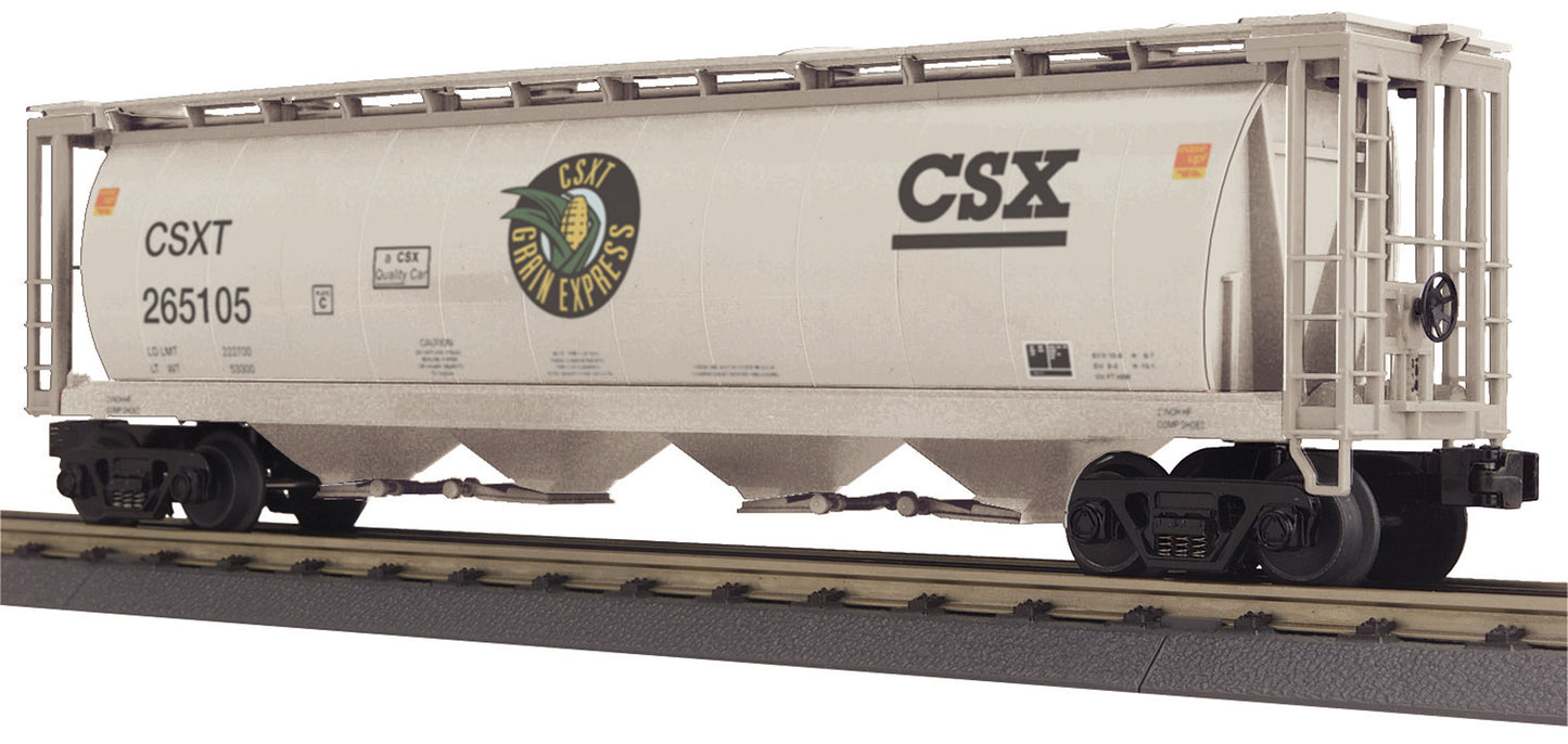 MTH 30-75521 O CSX RailKing 4-Bay Cylindrical Hopper Car #265105 LN/Box