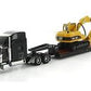 Norscot 55415 1:87 Peterbilt 389 W/Trail King Lowboy Trailer & Load CATR 315C