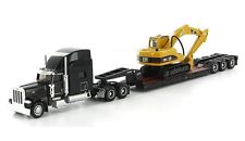 Norscot 55415 1:87 Peterbilt 389 W/Trail King Lowboy Trailer & Load CATR 315C