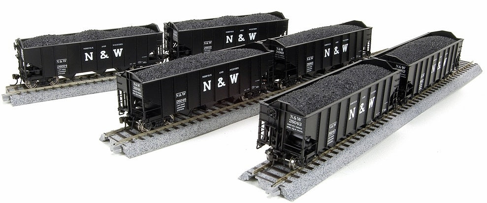 Broadway Limited 1725 HO Norfolk & Western Class H2a 3-Bay Hopper (6)