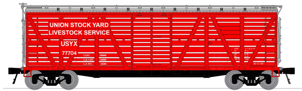 Broadway Limited 3358 N Union Stock Yards PRR K7 Stock Car with Hog Sounds