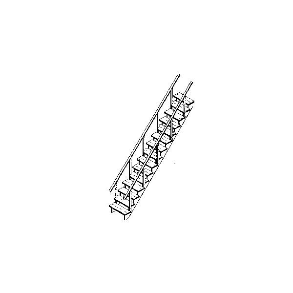 Grandt Line 3533 O  - 1/4" Scale 45° Wooden Staircase Plastic Kit