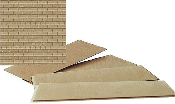 Walthers 933-3524 HO Dark Cream Brick Sheet 4 x 9-3/4 10.1 x 24.7cm (Pack of 4)