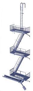 Walthers 933-3729 HO Scale Vintage Fire Escape & Details Kit