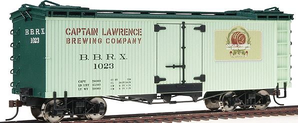 Bachmann 27481 On30 Captain Lawrence Brew Pub Billboard Reefer #1023 NIB