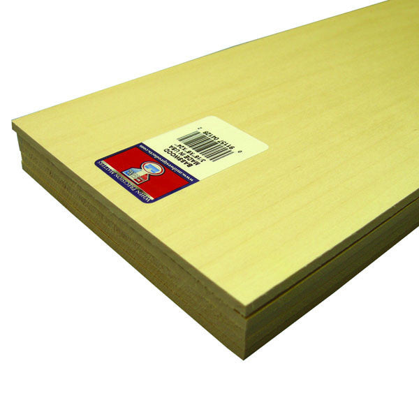Midwest Products 4128 3/16" x 6" x 24" Micro-Cut Basswood Sheets (Pack of 5)