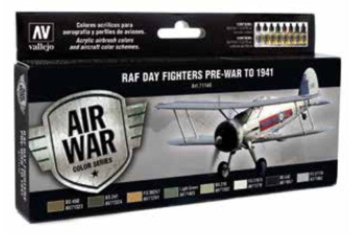 Vallejo Paint 71149 RAF Day Fighters Pre-War to 1941 Paints (Set of 8)