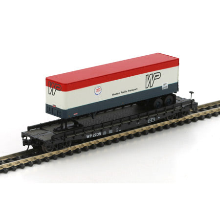 Athearn 17331 N Western Pacific 53' GSC TOFC Flat with 40' Trailer #2