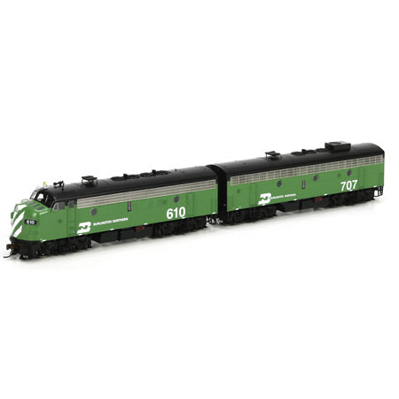 Athearn 22608 HO Burlington Northern F7 A/B with DCC & Sound #610/707