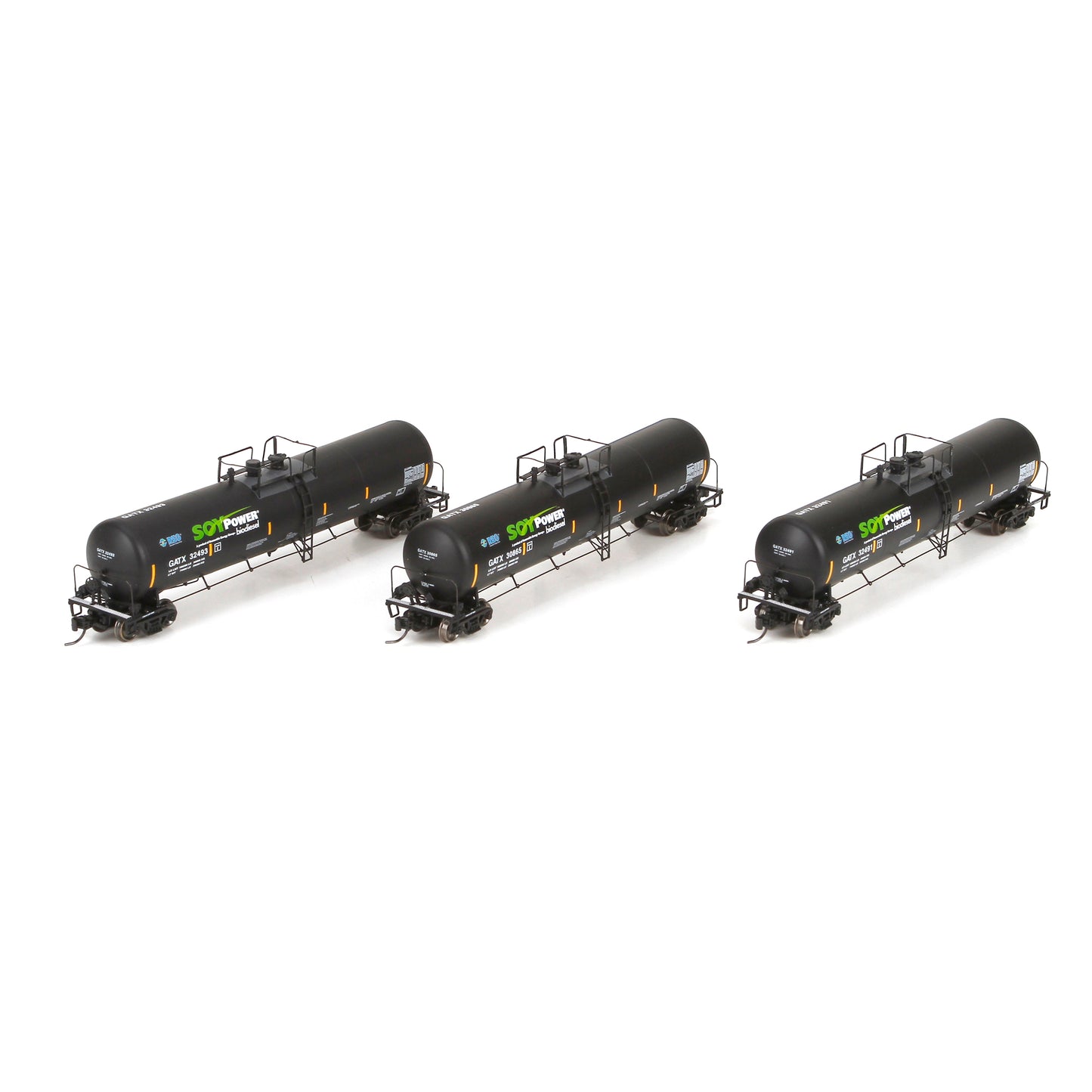 Athearn 24343 N GATX 30,000-Gallon Ethanol Tank Soy #2 (3)