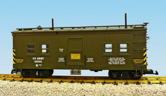 USA Trains R1839 G Scale U.S. Army Bunk Car #65001