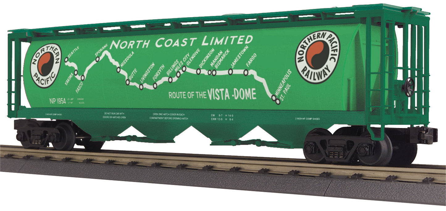 MTH 30-75534 O Northern Pacific 4-Bay Cylindrical Covered Hopper #1954
