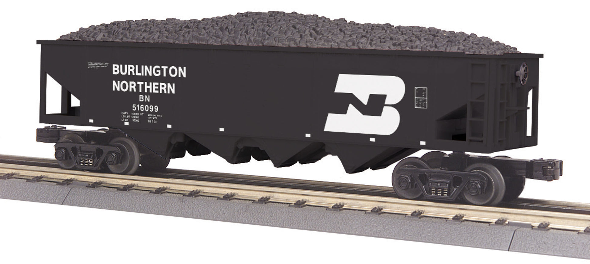 MTH 30-75530 O Burlington Northern 4-Bay Hopper Car #516099