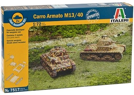 Italeri 7517S 1:72 Carro Armato M13/40 Military Tank Model Kit