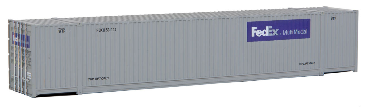 Walthers 949-8504 HO 53' Singamas Corrugated Side Container - FedEx MultiModal