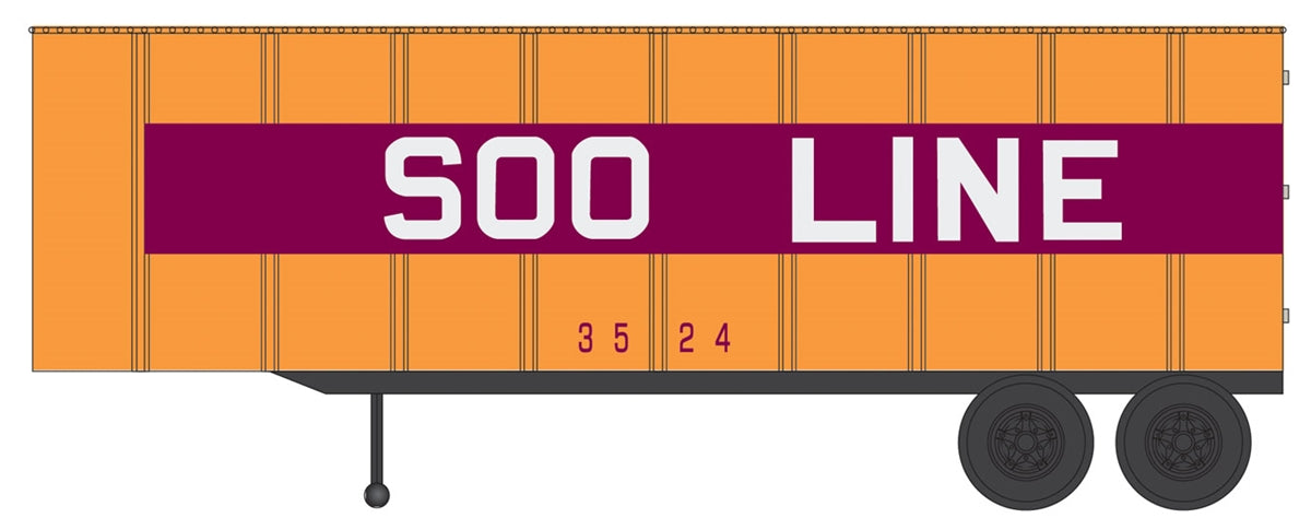 Walthers 949-2372 HO Soo Line 32' Trailer 2-Pack