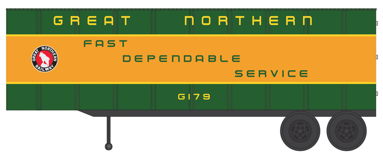 Walthers 949-2370 HO Great Northern 32' Trailer 2-Pack - Assembled