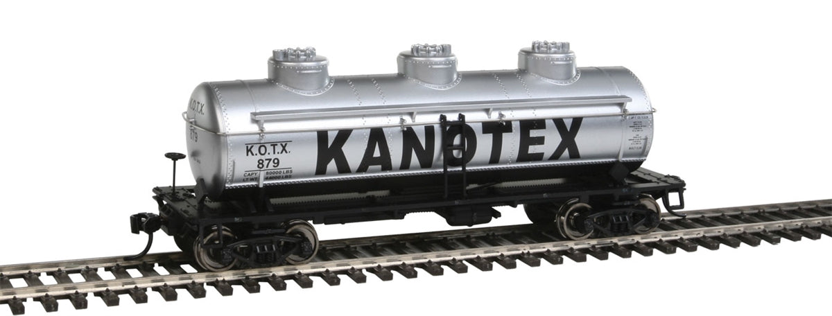 Walthers 910-1101 HO Scale Kanotex KONX 36' 3-Dome Tank Car #879 LN/Box