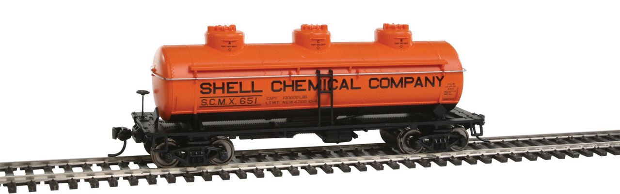Walthers 910-1107 HO Shell Chemical Co. SCMX 36' 3-Dome Tank Car RTR #651