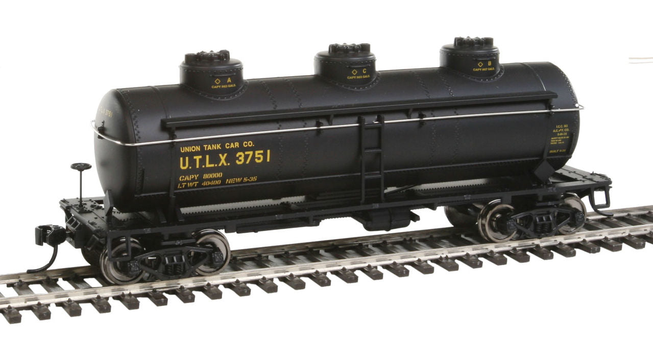Walthers 910-1111 HO Union Tank Line UTLX 36' 3-Dome Tank Car RTR #3751