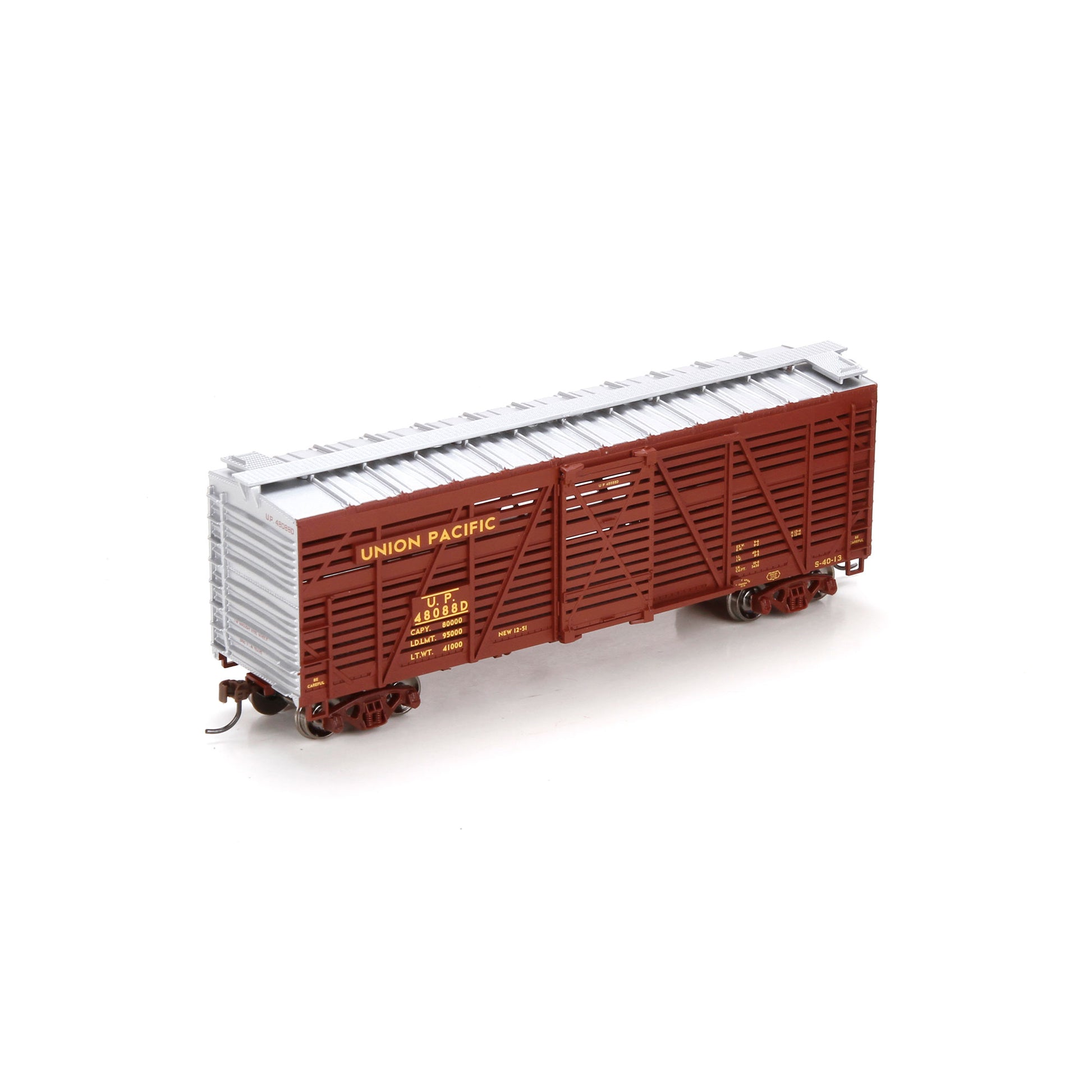 Athearn 75969 HO Union Pacific 40' Stock Car Brown #48088D