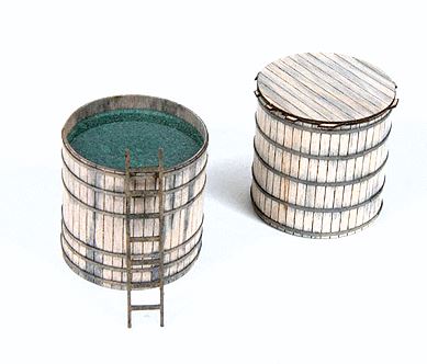 American Model Builders 390 Laser Art Wood Storage Vat HO Scale Kit (Pack of 4)