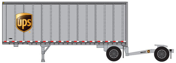 Trainworx Inc 42844-01 N UPS 28' Pup Van Trailer w/Converter Dolly # 729892