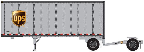 Trainworx Inc 42844-03 N UPS 28' Pup Van Trailer w/Converter Dolly # 729922