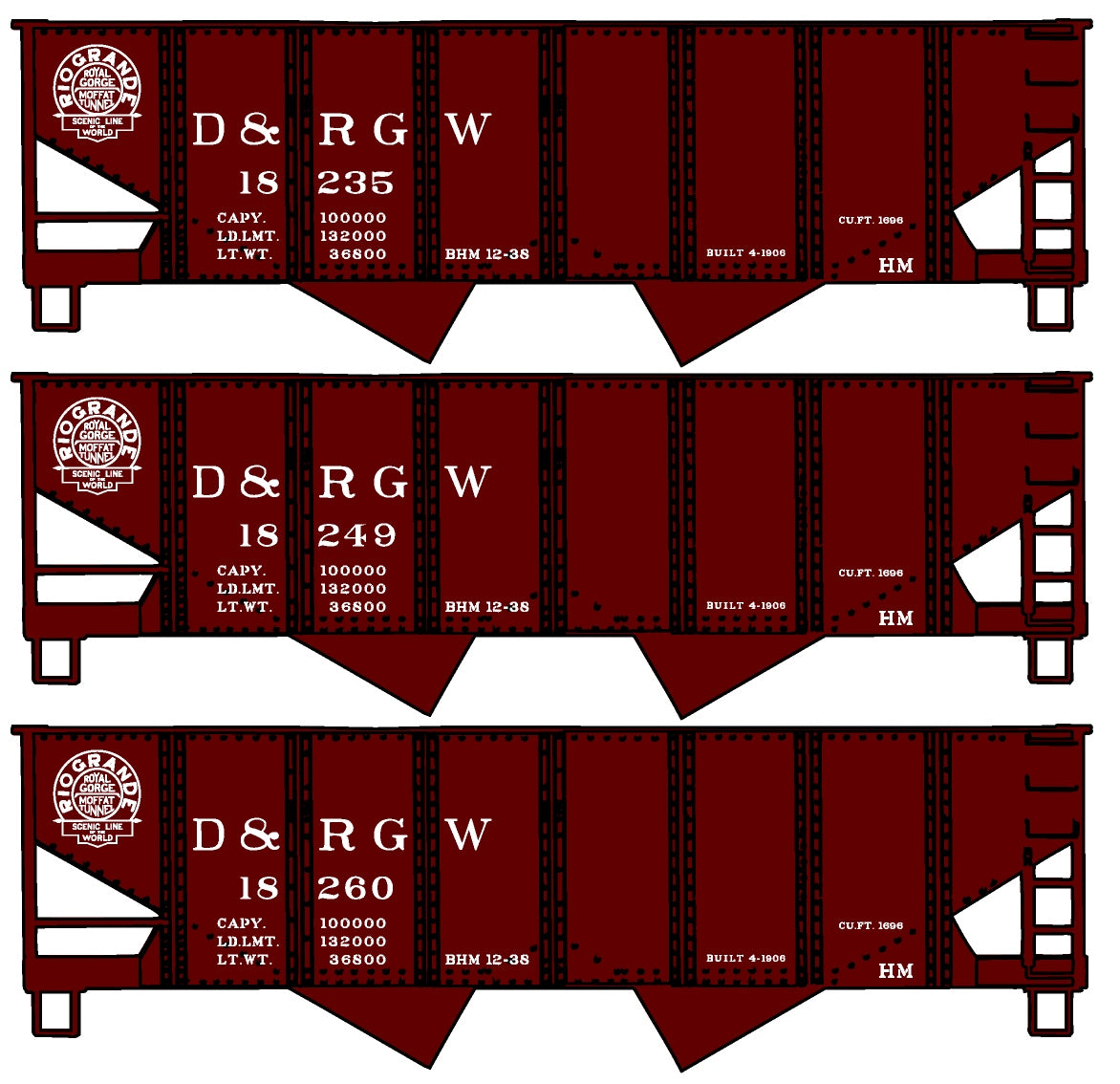 Accurail 25804 HO Scale Denver and Rio Grand Western USRA 55-Ton Hopper