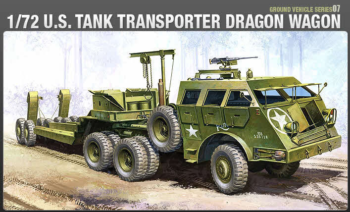 Academy 13409 1:72 U.S.Transporter Dragon Wagon Military Tank Model Kit