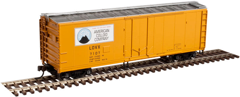 Atlas 20003491 HO American Colloid 40' Plug Door Box Car #7107 (Volcano Logo)