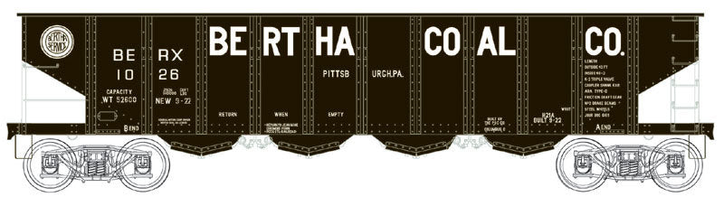 Bowser 41184 HO PEPX 100-Ton 3-Bay Hopper Executive Line #662
