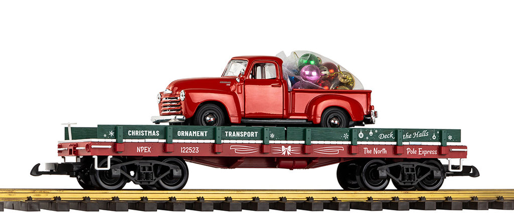 Piko 38787 G Christmas Ornament Transport w/Diecast Pickup Truck and Ornaments